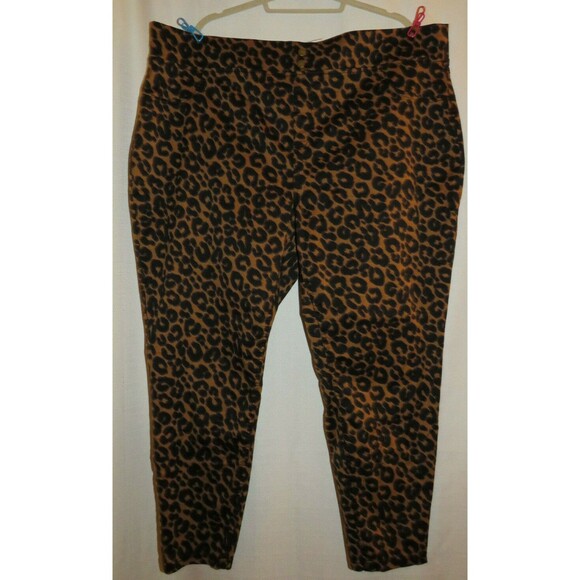 Terra & Sky Leopard Print Pull On Jeggings Pants -Pockets- Plus Size 3X - Picture 2 of 10